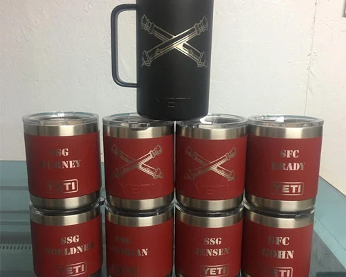 Fiber laser engraving on bottles